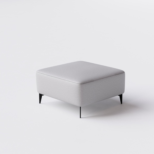 Sofá Dream Box Moderno Puff 80cm Cinza Com Courino Terracota