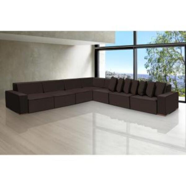 Sofá Dubai 4.57x4.57m De Canto Retrátil - Marrom
