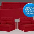 Sofá Duke 2,10m Assento Retrátil E Reclinável Velosuede Verme