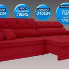 Sofá Duke 2,10m Assento Retrátil E Reclinável Velosuede Verme