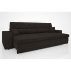 Sofá Duke 2,10m Retrátil E Reclinável Velosuede Chocolate  -