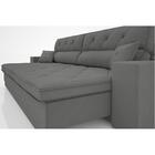 Sofá Duke 2,10m Retrátil E Reclinável Velosuede Grafite - Net