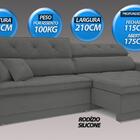 Sofá Duke 2,10m Retrátil E Reclinável Velosuede Grafite - Net