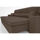 Sofá Duke 2,10m Retrátil E Reclinável Velosuede Marrom - Nets