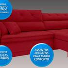 Sofá Duke 2,30m Assento Retrátil E Reclinável Velosuede Verme