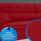 Sofá Duke 2,30m Assento Retrátil E Reclinável Velosuede Verme