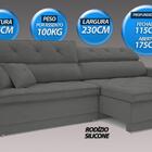 Sofá Duke 2,30m Retrátil E Reclinável Velosuede Grafite - Net