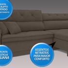 Sofá Duke 2,30m Retrátil E Reclinável Velosuede Marrom - Nets