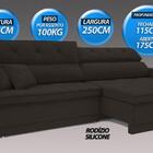 Sofá Duke 2,50m Retrátil E Reclinável Velosuede Chocolate  -