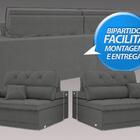 Sofá Duke 2,50m Retrátil E Reclinável Velosuede Grafite - Net