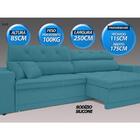 Sofá Duke 2,50m Retrátil E Reclinável Velosuede Turquesa  - N