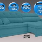 Sofá Duke 2,50m Retrátil E Reclinável Velosuede Turquesa  - N