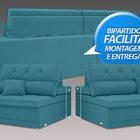 Sofá Duke 2,50m Retrátil E Reclinável Velosuede Turquesa  - N