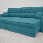 Sofá Duke 2,50m Retrátil E Reclinável Velosuede Turquesa  - N
