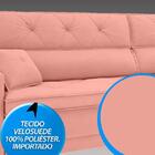Sofá Duke 2,70m Assento Retrátil E Reclinável Velosuede Rose
