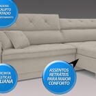 Sofá Duke 2,70m Retrátil E Reclinável Velosuede Areia - Netso