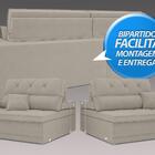 Sofá Duke 2,70m Retrátil E Reclinável Velosuede Areia - Netso