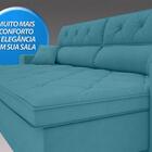 Sofá Duke 2,70m Retrátil E Reclinável Velosuede Turquesa  - N