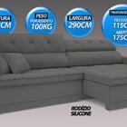 Sofá Duke 2,90m Retrátil E Reclinável Velosuede Grafite - Net