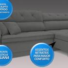 Sofá Duke 2,90m Retrátil E Reclinável Velosuede Grafite - Net