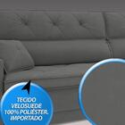 Sofá Duke 2,90m Retrátil E Reclinável Velosuede Grafite - Net