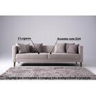 Sofá Edros Fixo Estofado 2 Lugares - Cinza Claro - Ilhabela