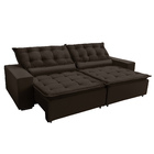 Sofá Elegance   Retratil E Reclinavel 2,52 Mts Suede Café Car