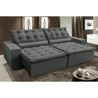 Sofá Elegance Retratil E Reclinavel 2,52 Mts Suede Cinza Caro