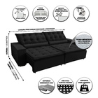 Sofá Elegance Retratil E Reclinavel 2,92 Mts Suede Preto Caro