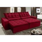 Sofá Elegance Retratil E Reclinavel 2,92 Mts Suede Vermelho C