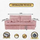 Sofá Elétrico Vibro Massagem Fusion 2,60m-rosê
