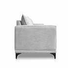 Sofá Eliot 3 Lugares 200 Cm Linho Boucle Cinza