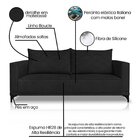 Sofá Eliot 3 Lugares 200 Cm Linho Boucle Preto