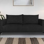 Sofá Eliot 3 Lugares 200 Cm Linho Boucle Preto