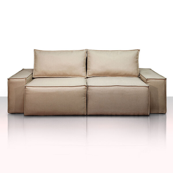 Sofá Em Caixa 3 Lugares 2,30m Cool Home Bege