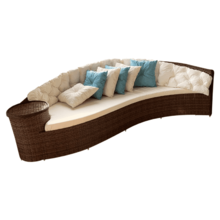 Sofá Em Fibra Sintética Peixe - Tecido Duna Cru