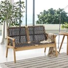 Sofá Em Madeira E Corda Náutica 2 Lugares Traço  Stain Jatobá