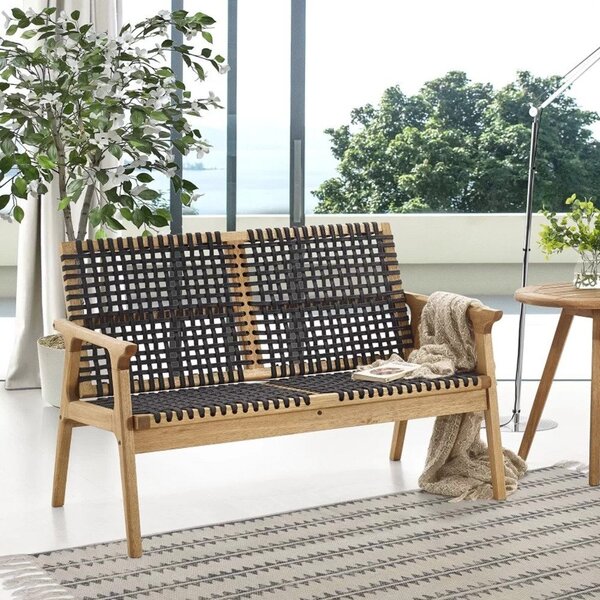 Sofá Em Madeira E Corda Náutica 2 Lugares Traço  Stain Jatobá