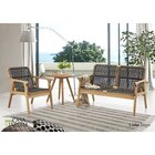 Sofá Em Madeira E Corda Náutica 2 Lugares Traço  Stain Jatobá