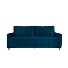 Sofá Em Veludo 3 Lugares Amelie Yescasa Azul