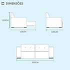 Sofá Espanha 3 Lugares Retrátil E Reclinável 2.00m Europa Est