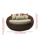 Sofá Essencial Bola 150 Cm Indiano Marrom, Bege, Listrado