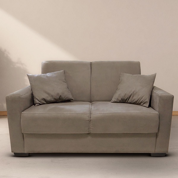 Sofá Estofado 2 Lugares Sala Estar Recepção Bruna Suede Capuc