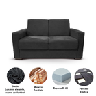 Sofá Estofado 2 Lugares Sala Estar Recepção Bruna Suede Preto