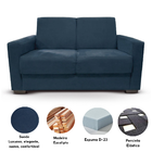 Sofá Estofado 2 Lugares Sala Estar Recepção Gabriela Suede Az