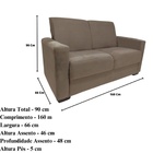 Sofá Estofado 2 Lugares Sala Estar Recepção Gabriela Suede Ca