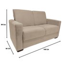 Sofá Estofado 2 Lugares Sala Estar Recepção Isadora Suede Bege
