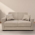 Sofá Estofado 2 Lugares Sala Estar Recepção Raíssa Suede Bege