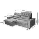 Sofá Estofado 3 Lugares Reclinável E Retrátil 230cm Multimóve