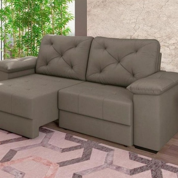 Sofá Estofado Dakota 2 30m Retrátil E Reclinável Bege Arte Cú